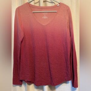 Sonoma Women's Red Ombre Long Sleeve Top